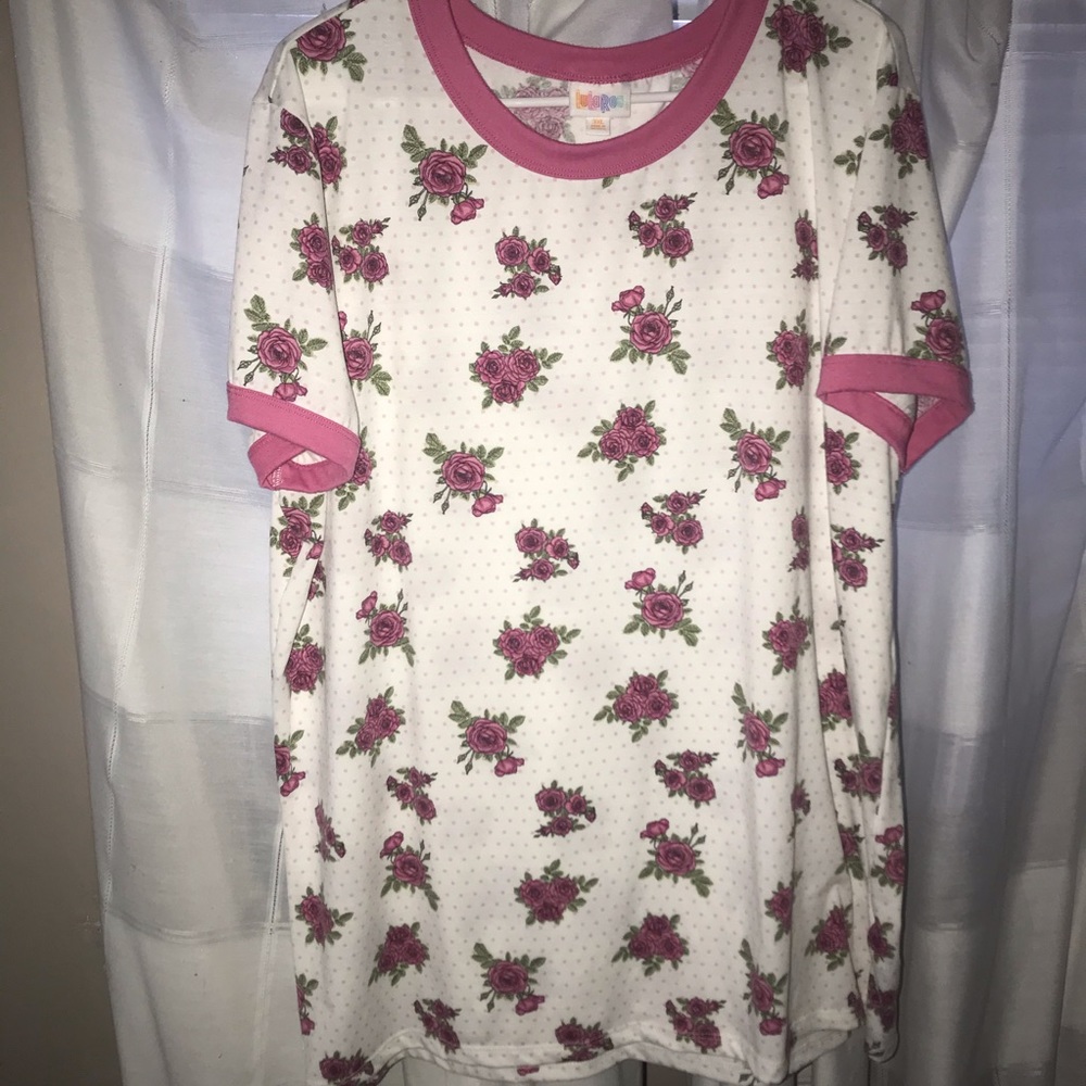 LuLaRoe LIV Pink Floral Polka Dot